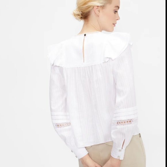 COPY - Ted Baker Silais Double Frill Blouse White - Picture 5 of 13